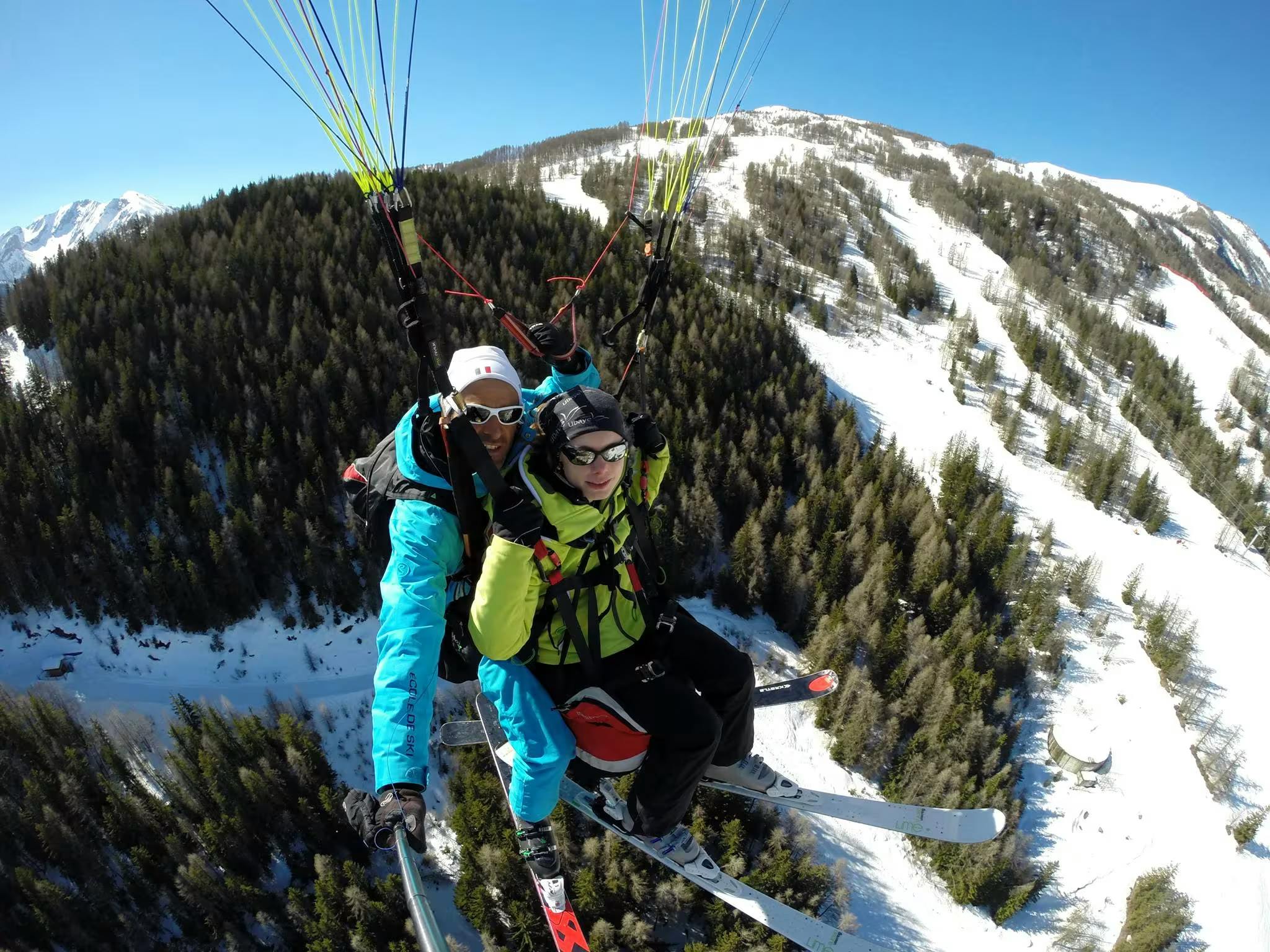 Baptême de Parapente Hiver à Pra Loup
