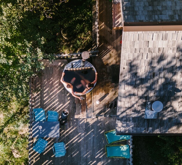 cabane avec bain nordique privatif