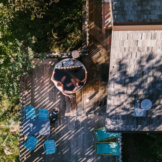 cabane avec bain nordique privatif