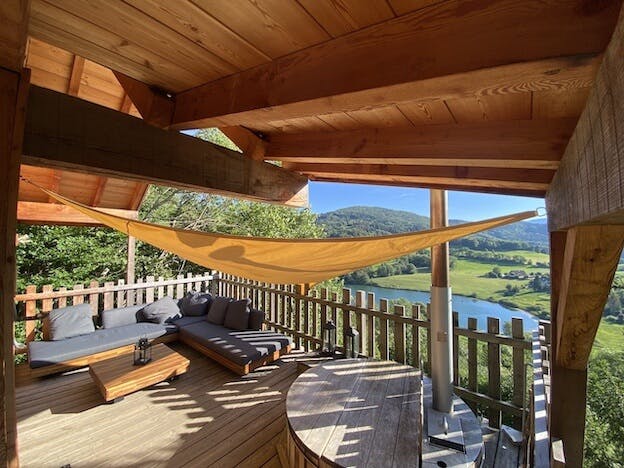 cabane Lou 6 personne filet suspendu enfants