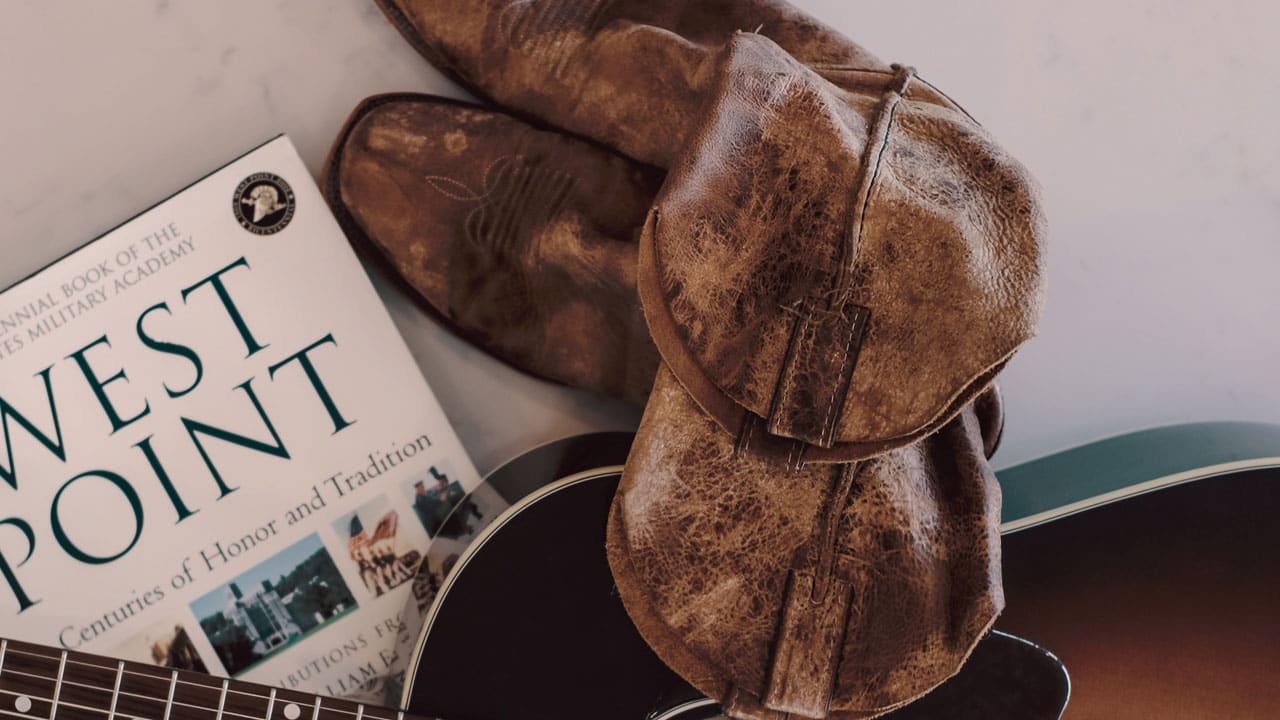 Luke Pell's distressed Justin Boots.