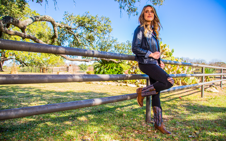 Girl standing next to fence wearing Justin Gypsy® Siesta - L2964