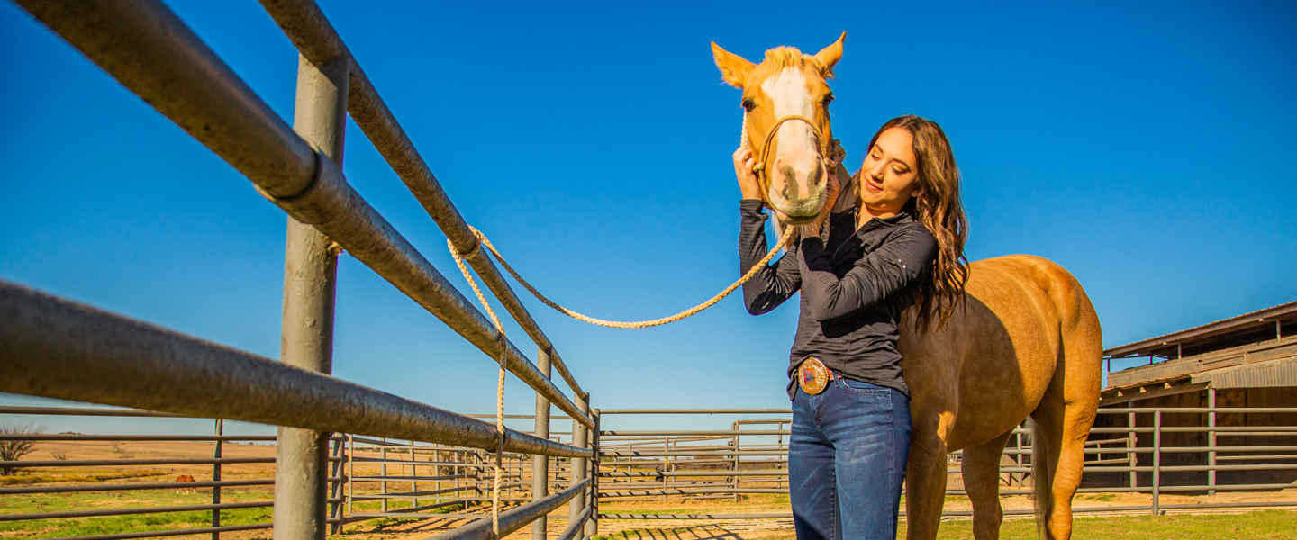 Woman with horse.