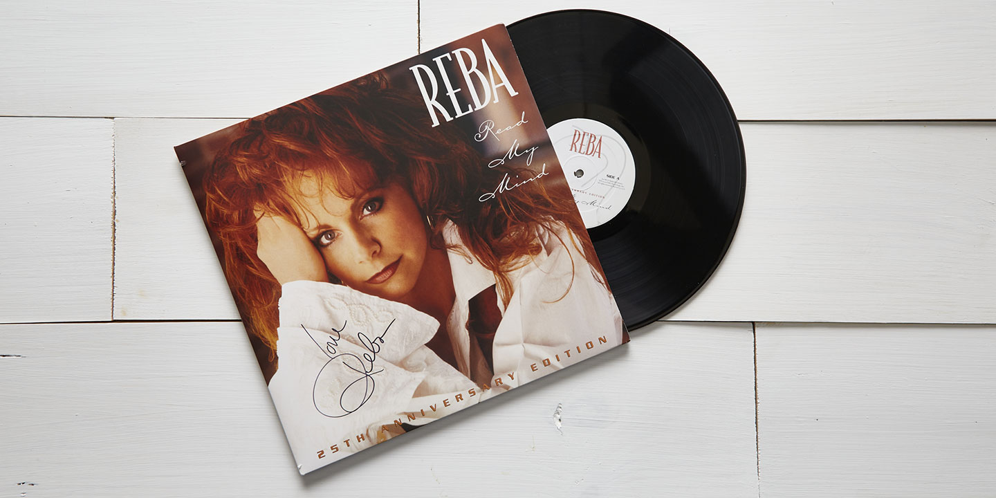Reba's 25th anniversary edition "Read my Mind" vinyl record.