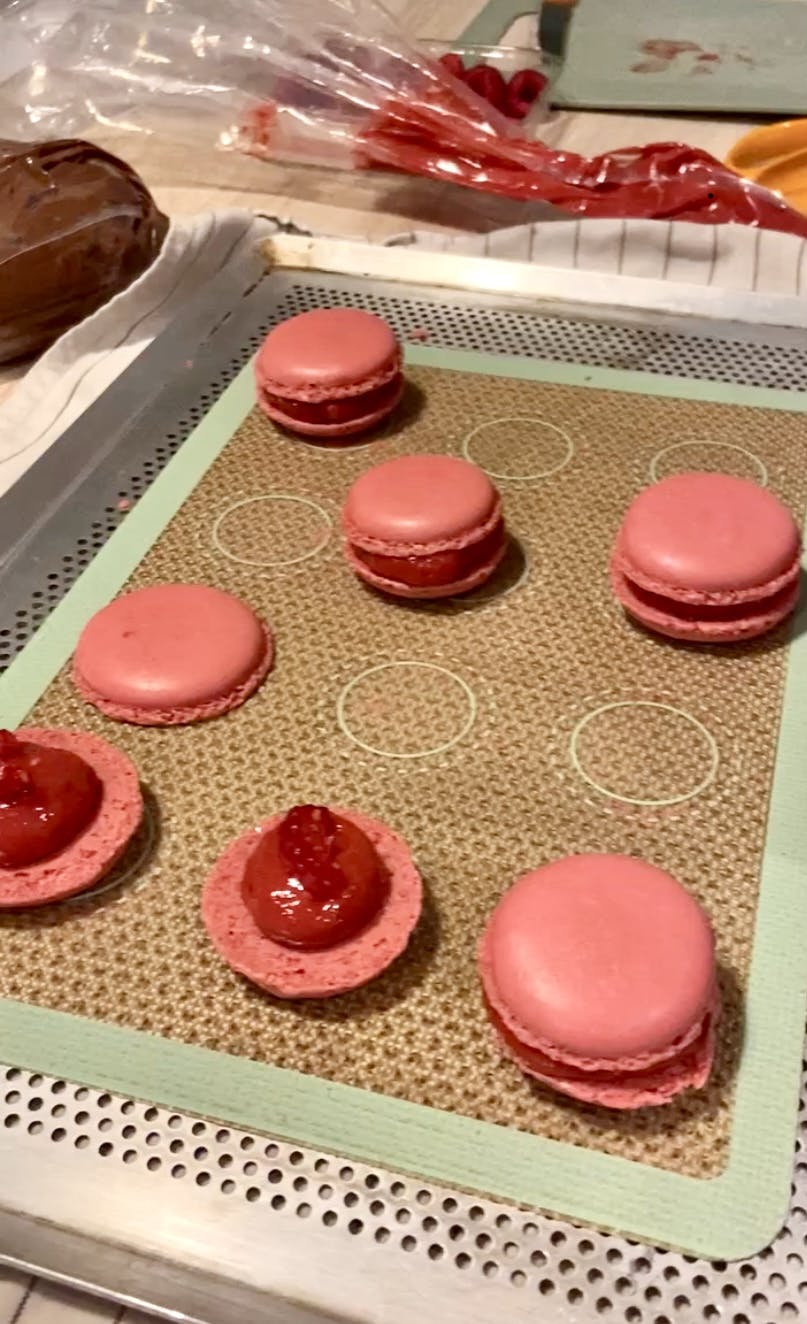 macaron framboise garniture