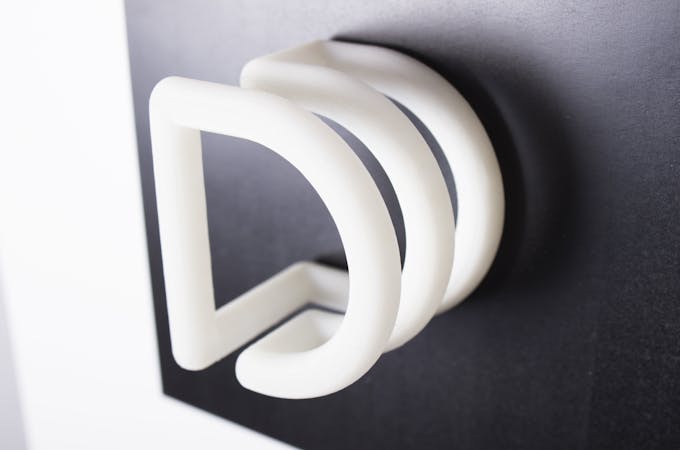 letter D printed in 3D