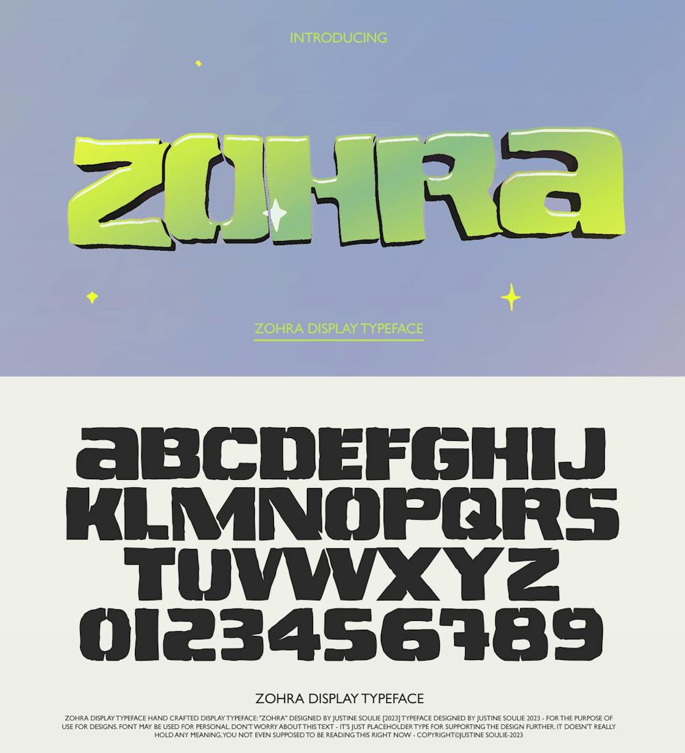 zohra display typeface