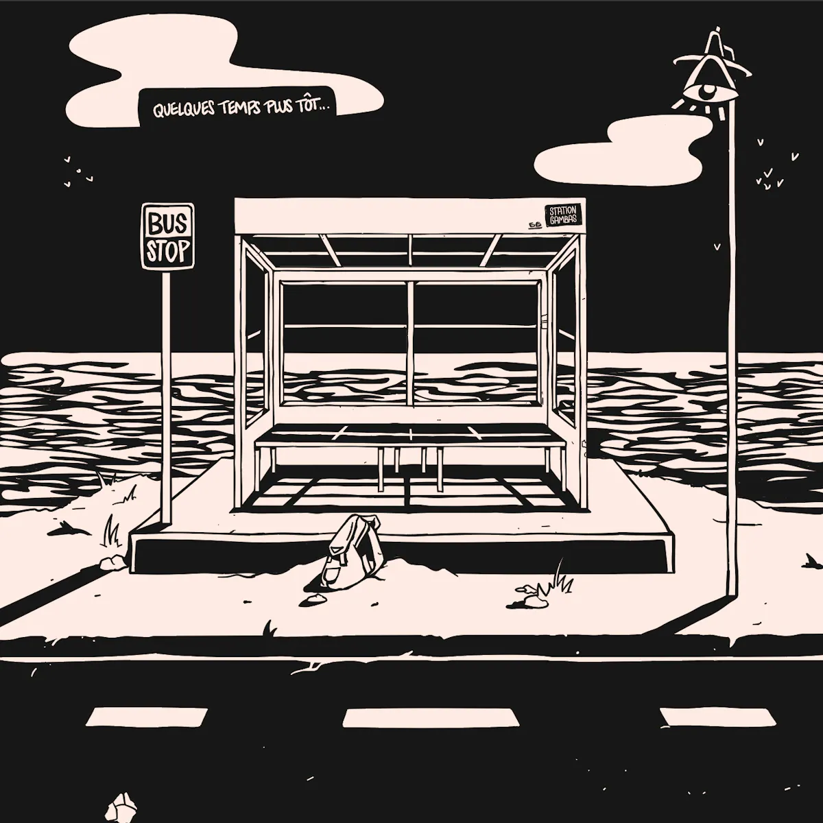 illustration bus stop