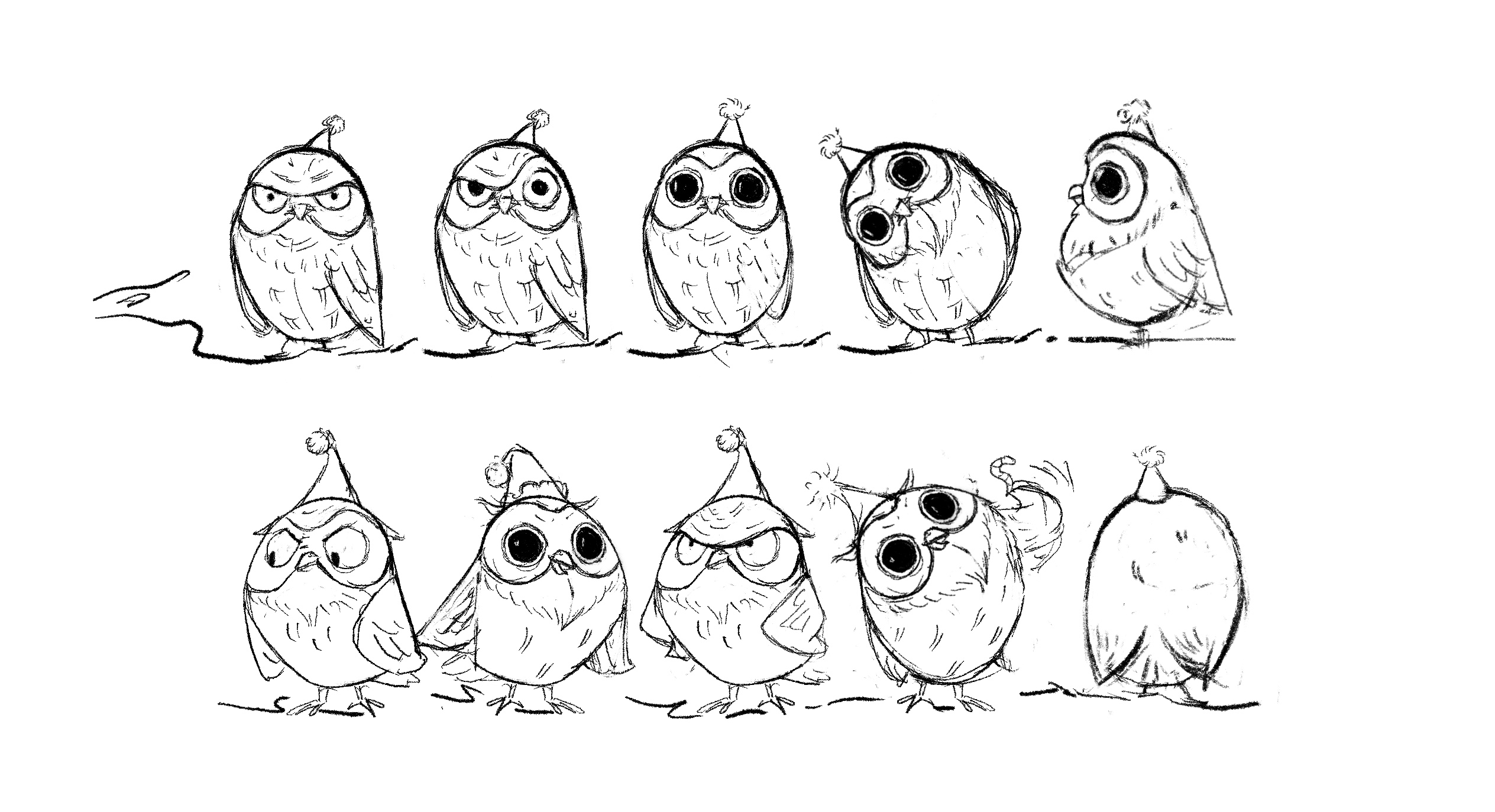 sketeches of owls