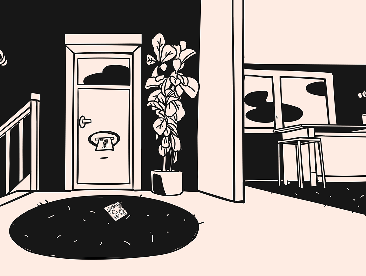 illustration house inside entrance
