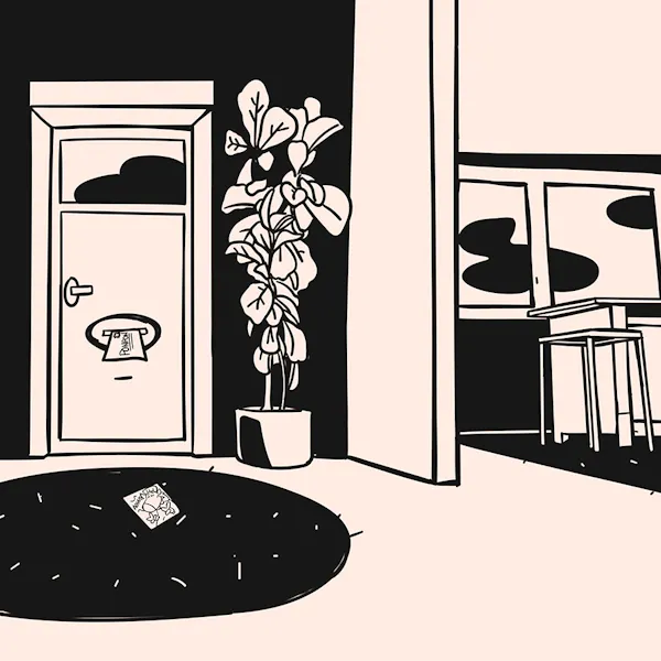 illustration house inside entrance