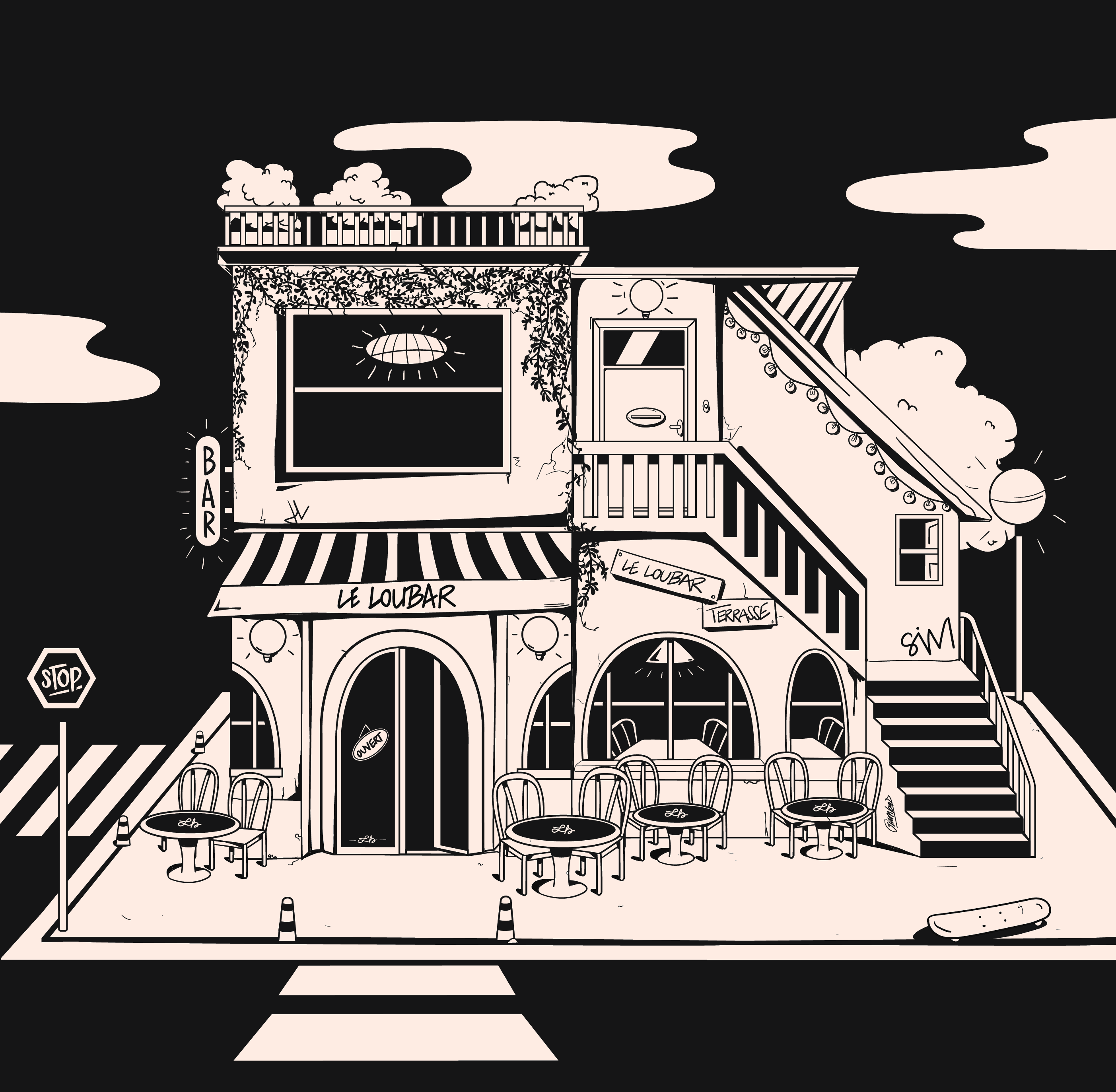 illustration house outside