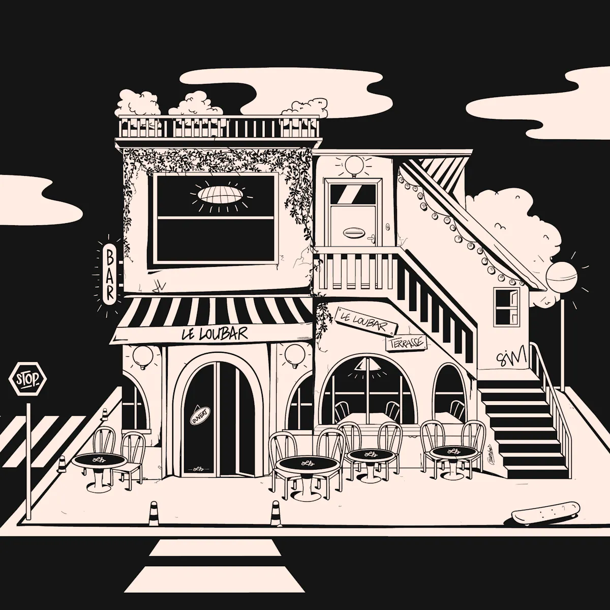 illustration house outside