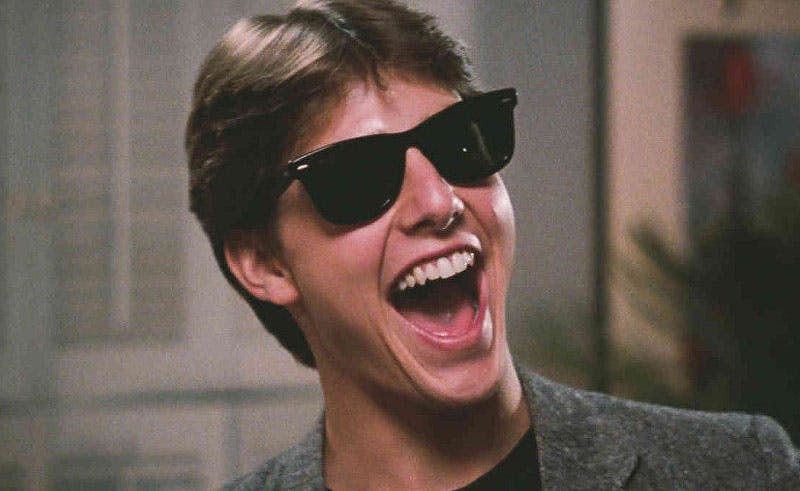Tom Cruise wearing the Ray-Ban Wayfarer sunglasses