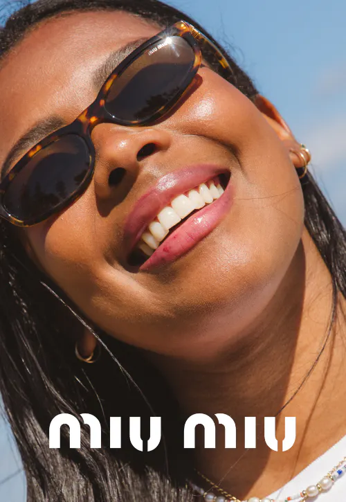 Shop Miu Miu MU07YS Sunglasses Honey Havana/Brown Gradient display picture 1