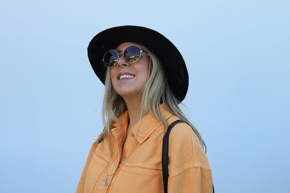 Olivia wearing Vogue VO4227S sunglasses