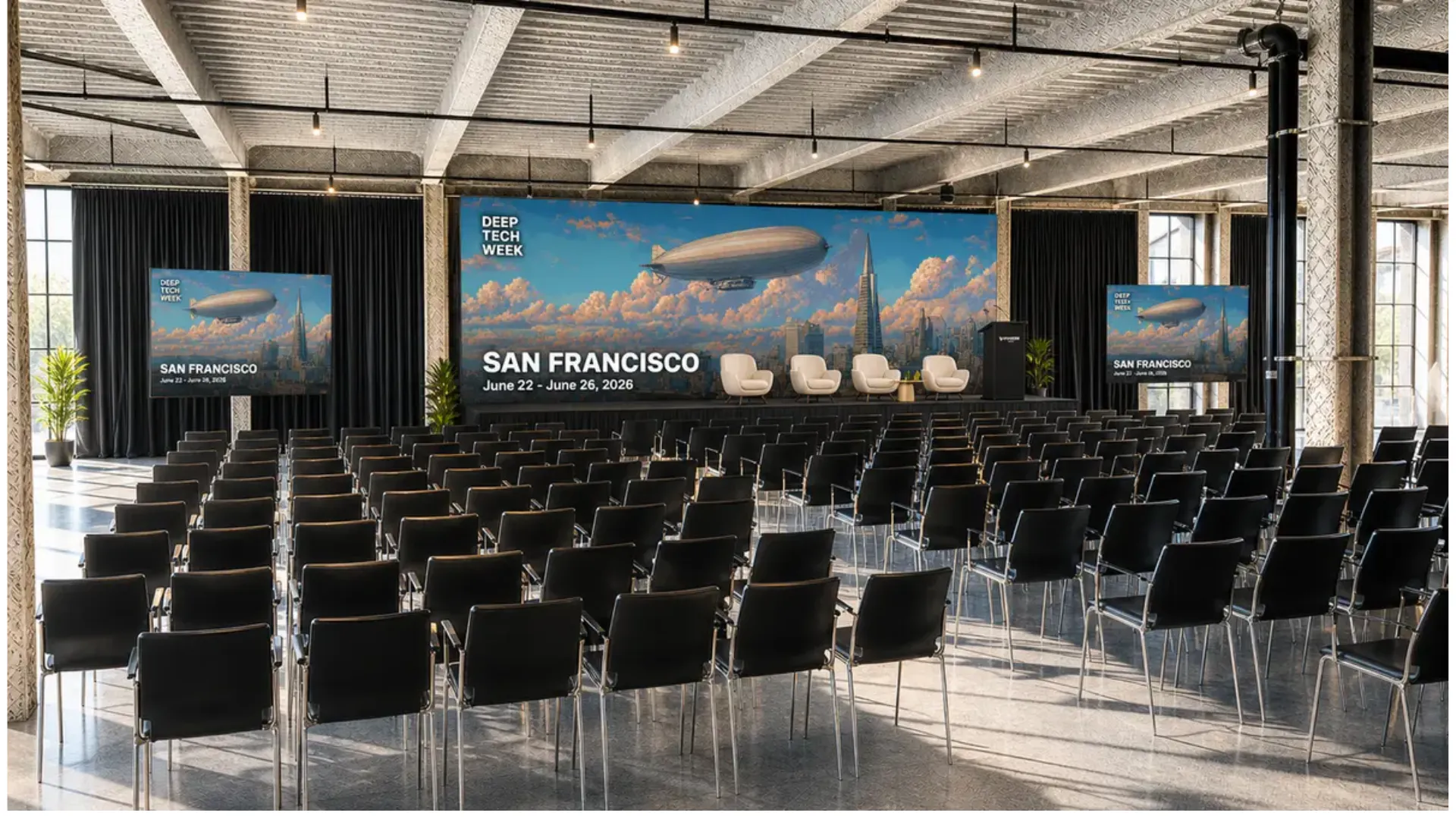 Internal conference room ready for the event to start