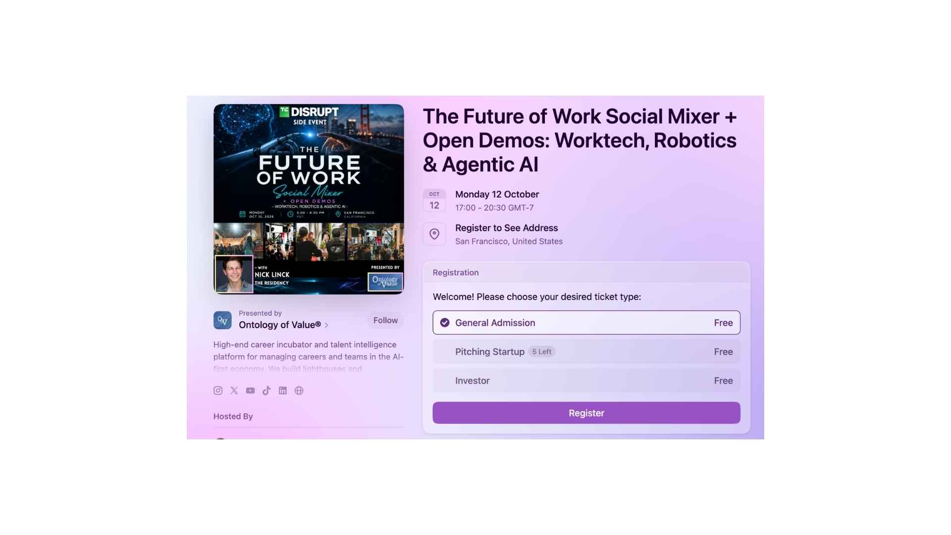 The Future of Work Social Mixer + Open Demos: Worktech, Robotics & Agentic AI