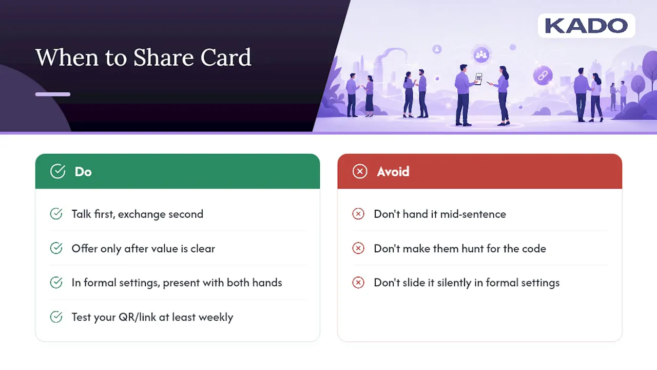 When Is the Right Moment to Hand Someone Your LinkedIn Card? — overview diagram