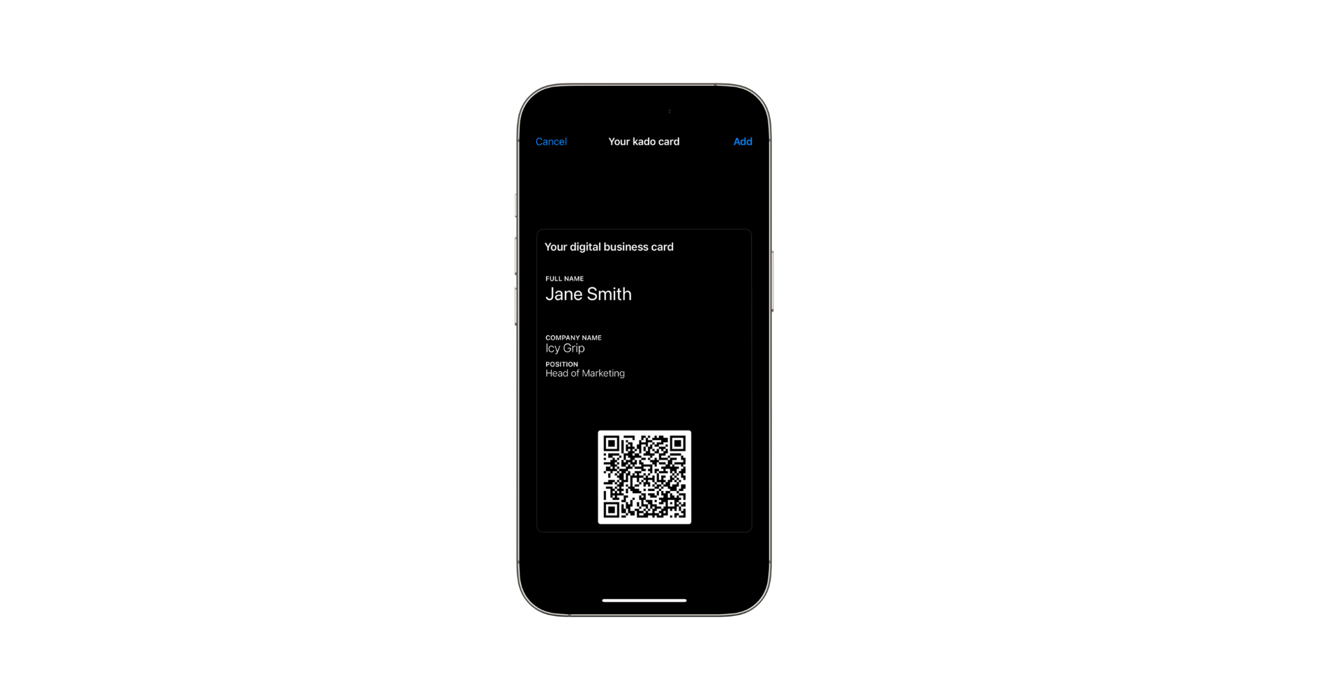 apple wallet business card