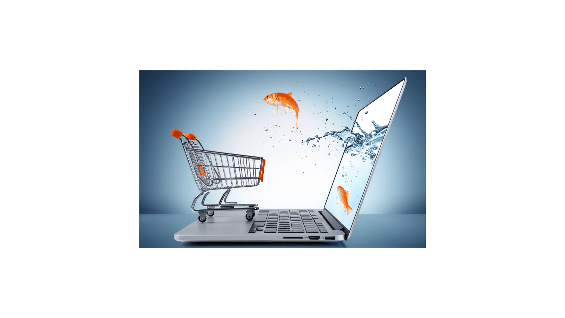 shopping cart on a computer