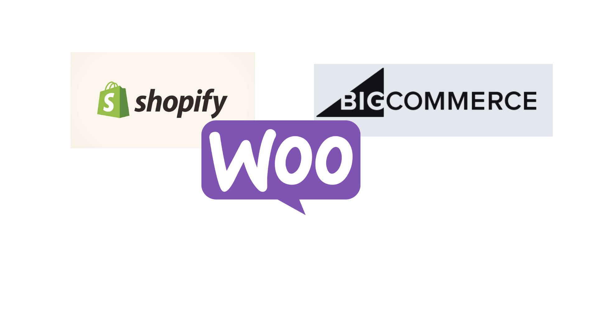 shopify, woocommerce, bigcommerce logo