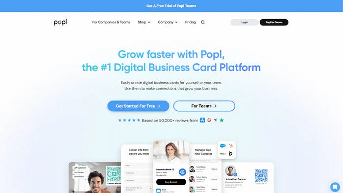 popl digital business cards