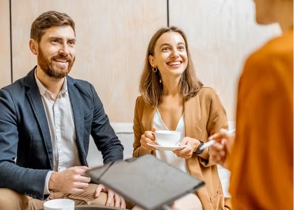 people engaging on a conversation