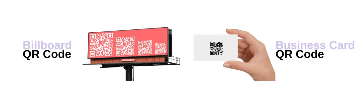 qr code size billboard vs business cards