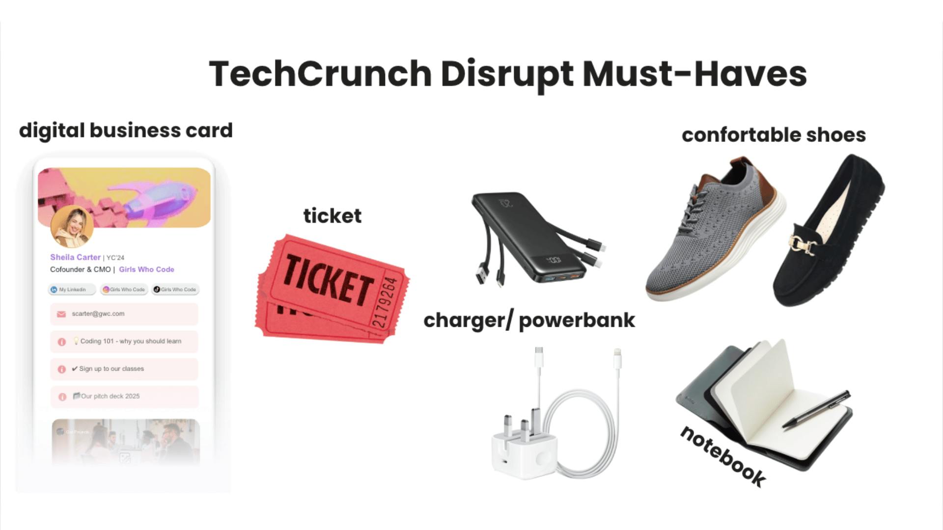 TechCrunch disrupt must haves
