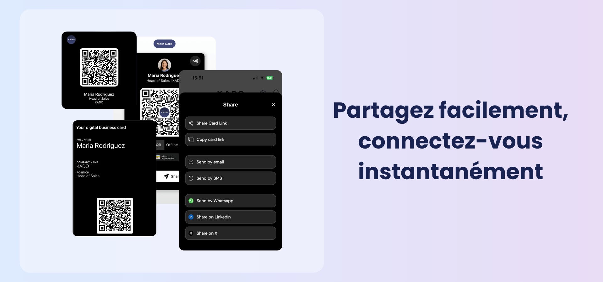 Partagez facilement, connectez-vous instantanément