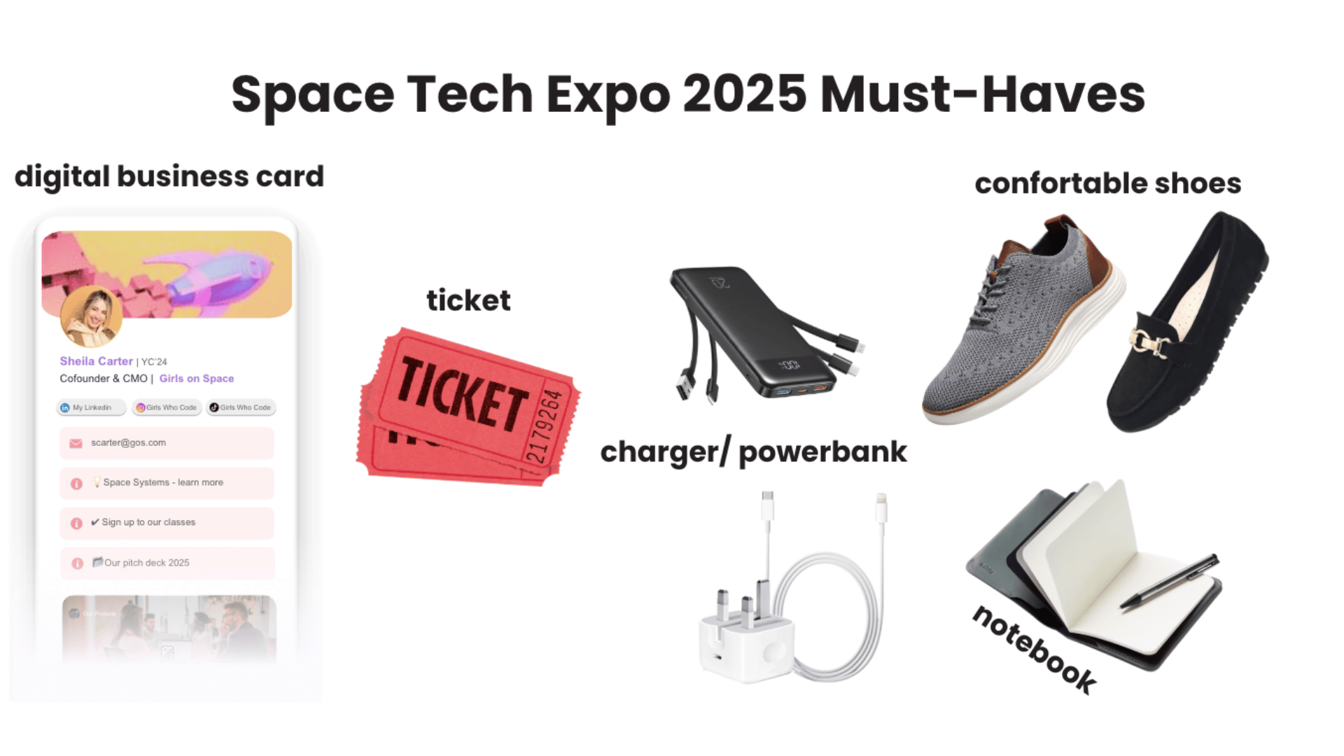 what to bring to space tech expo