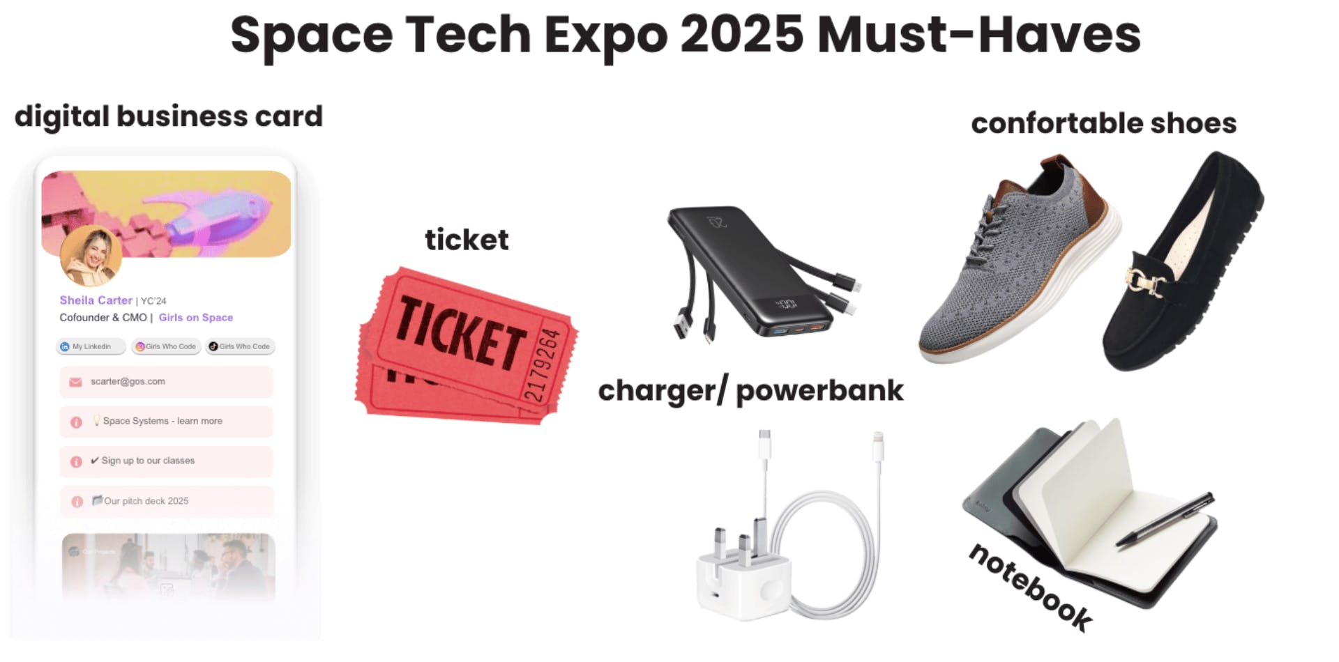 what to bring to space tech expo