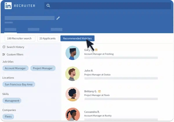 Recruiter searching for candidates on LinkedIn