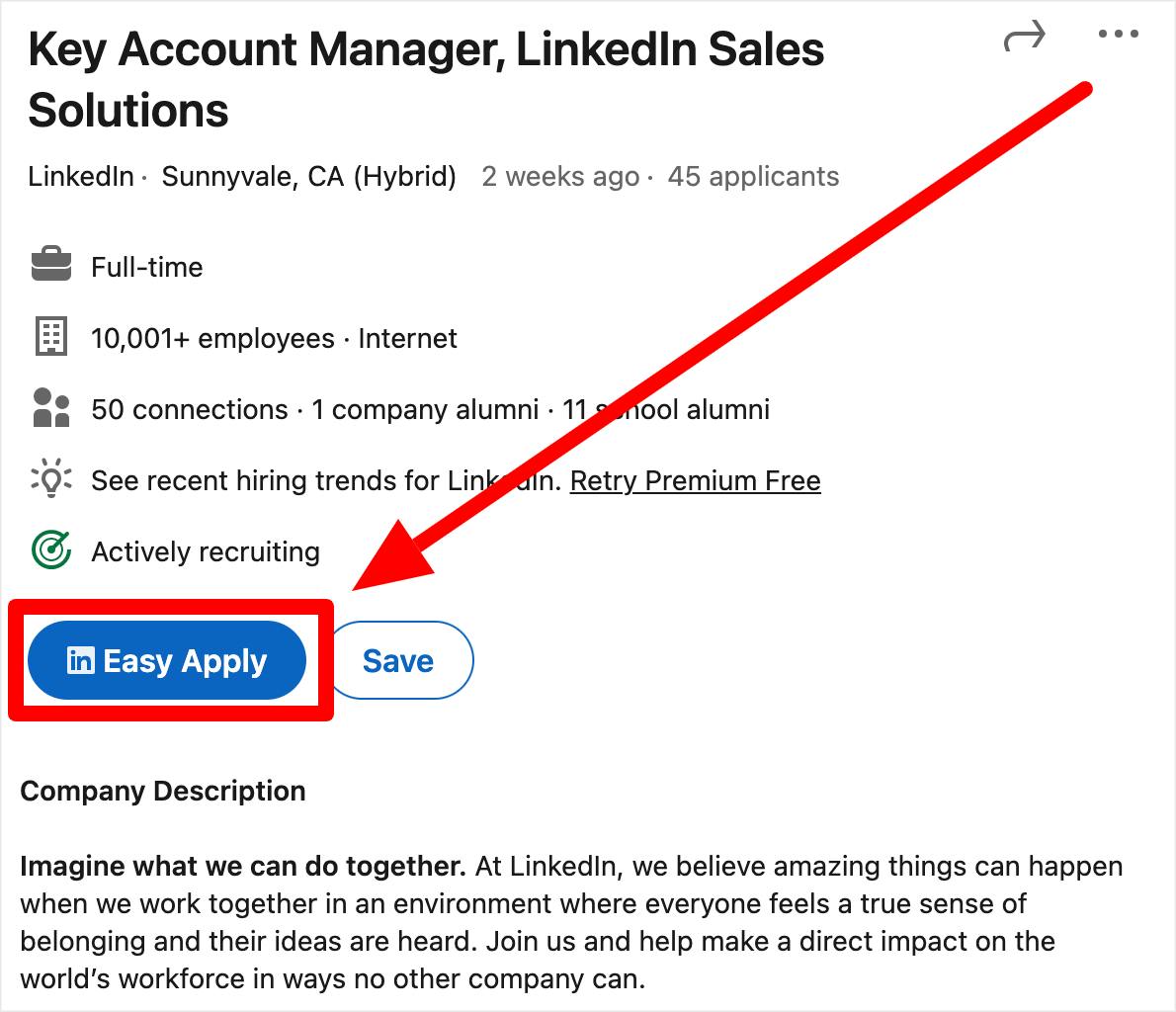 Easy Apply resume upload screen on LinkedIn