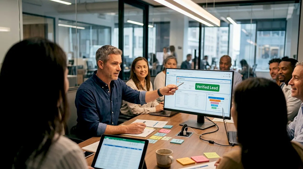 Lead verification on CRM dashboard in meeting