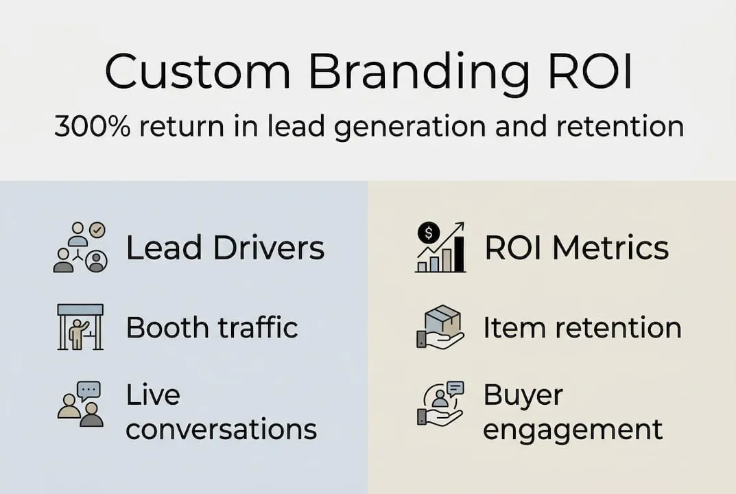 Infographic custom branding ROI and metrics