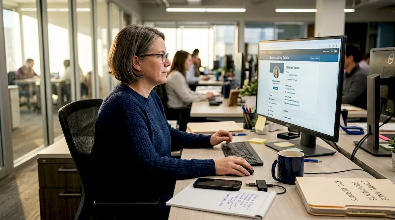 Professional reviews digital card security in office