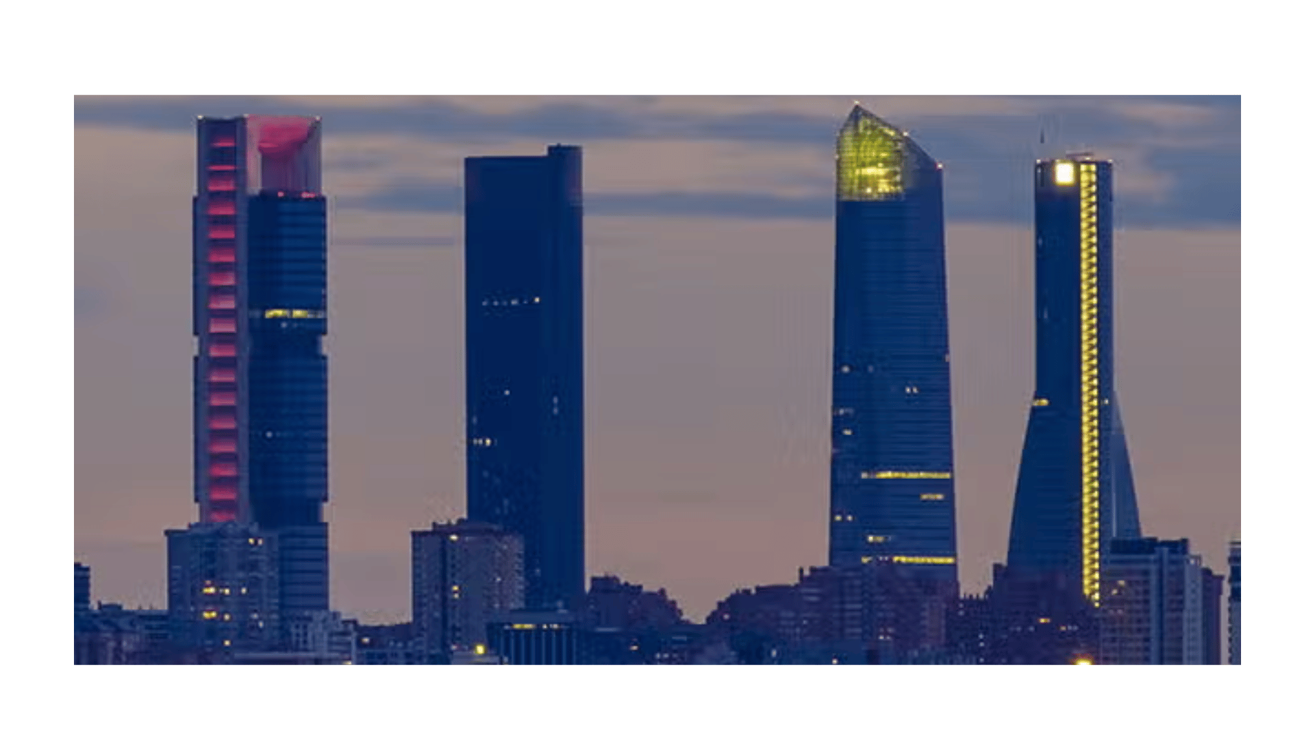  Madrid skyline at dusk