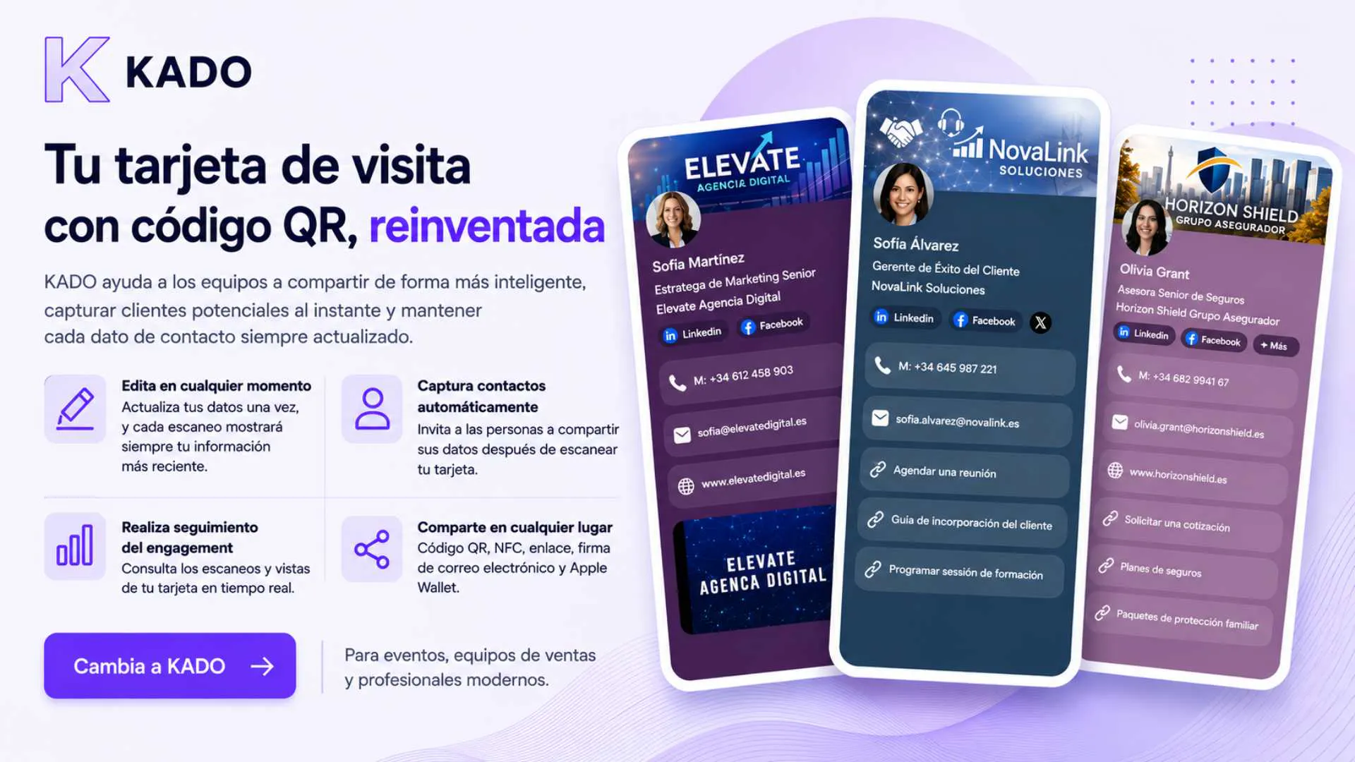 tarjeta de visita con codigo qr kado
