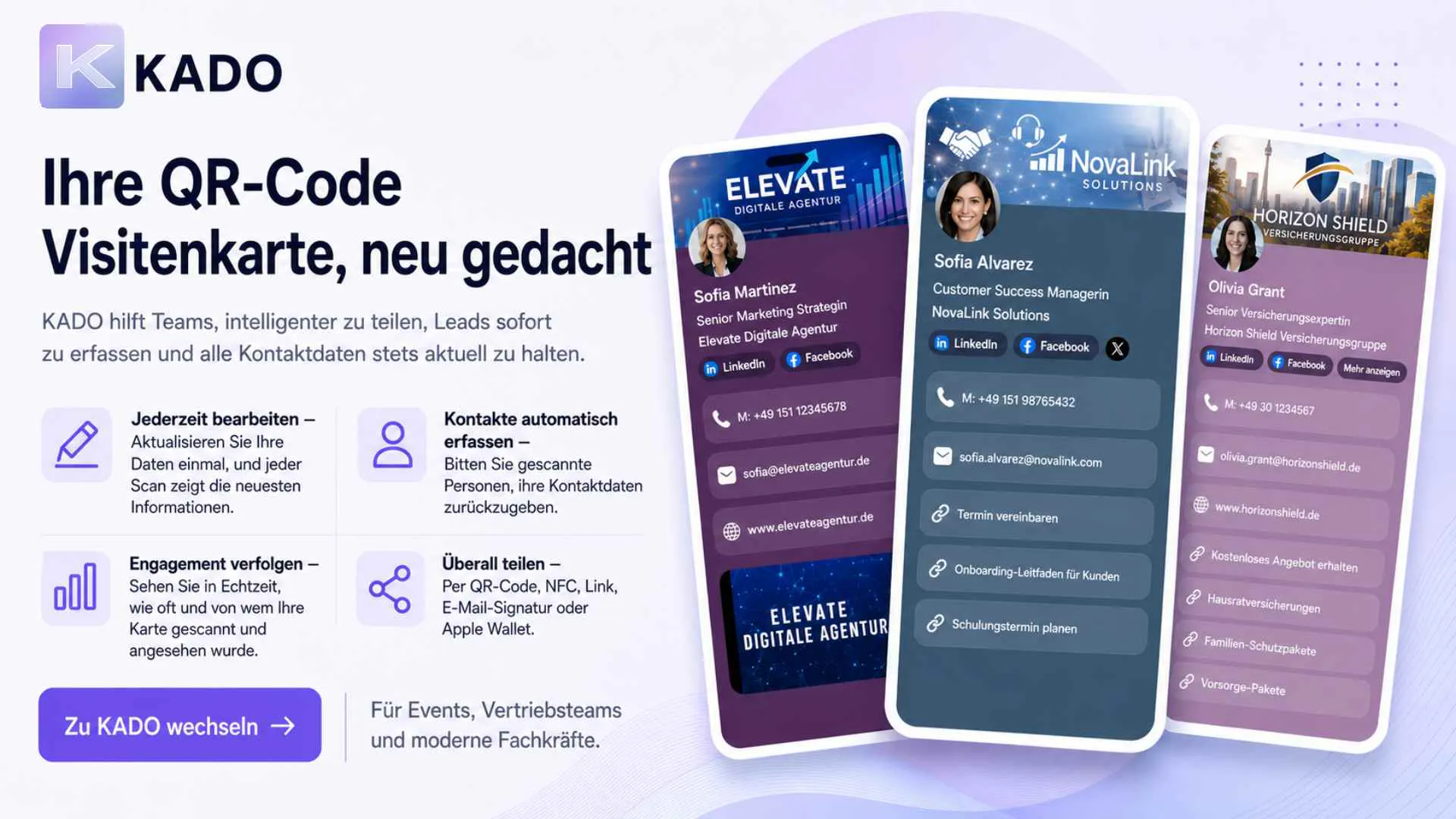 digitale vistenkarte qr code KADO Banner