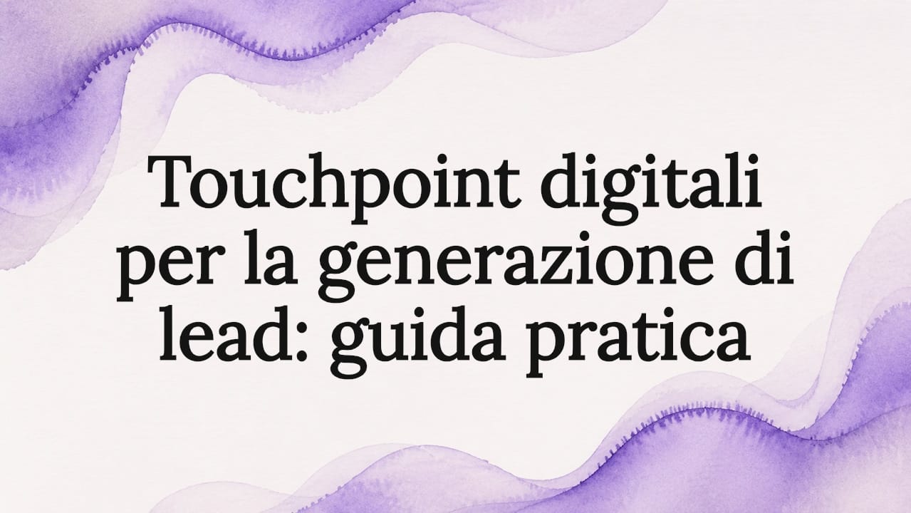 Touchpoint digitali per la generazione di lead: guida pratica