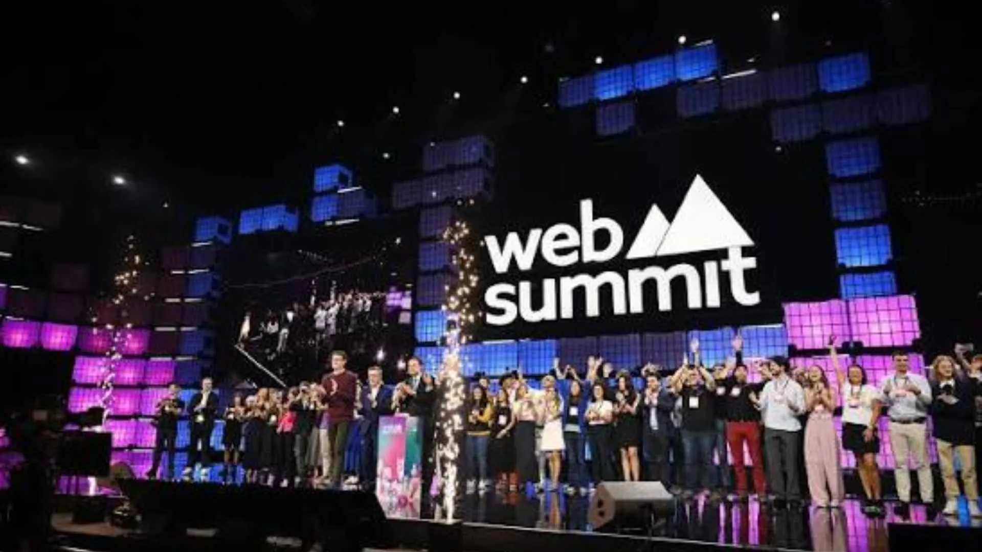 Participants celebrating at the Web Summit Event 