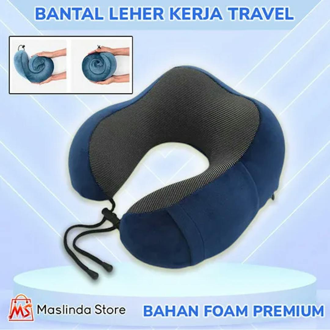 Bantal Leher Traveling Untuk Kerja Praktis