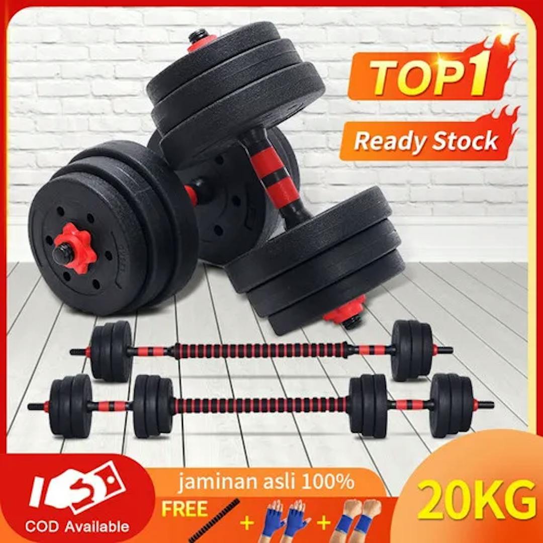 Dumbbell Set Peralatan Fitness 20 kg - Kualitas Tinggi dan Kokoh