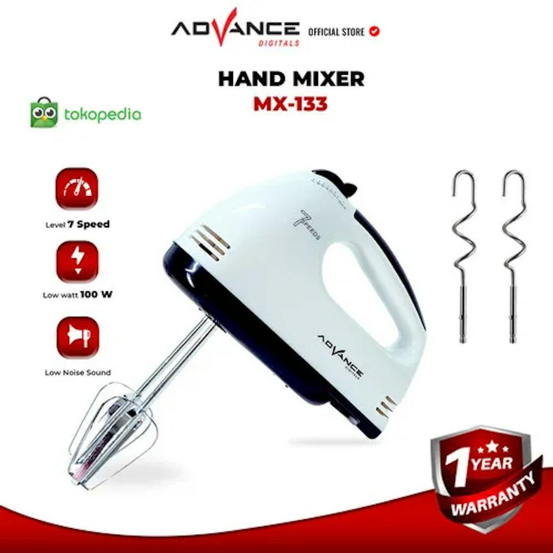 Hand Mixer MX-133 dengan bahan plastik berkualitas