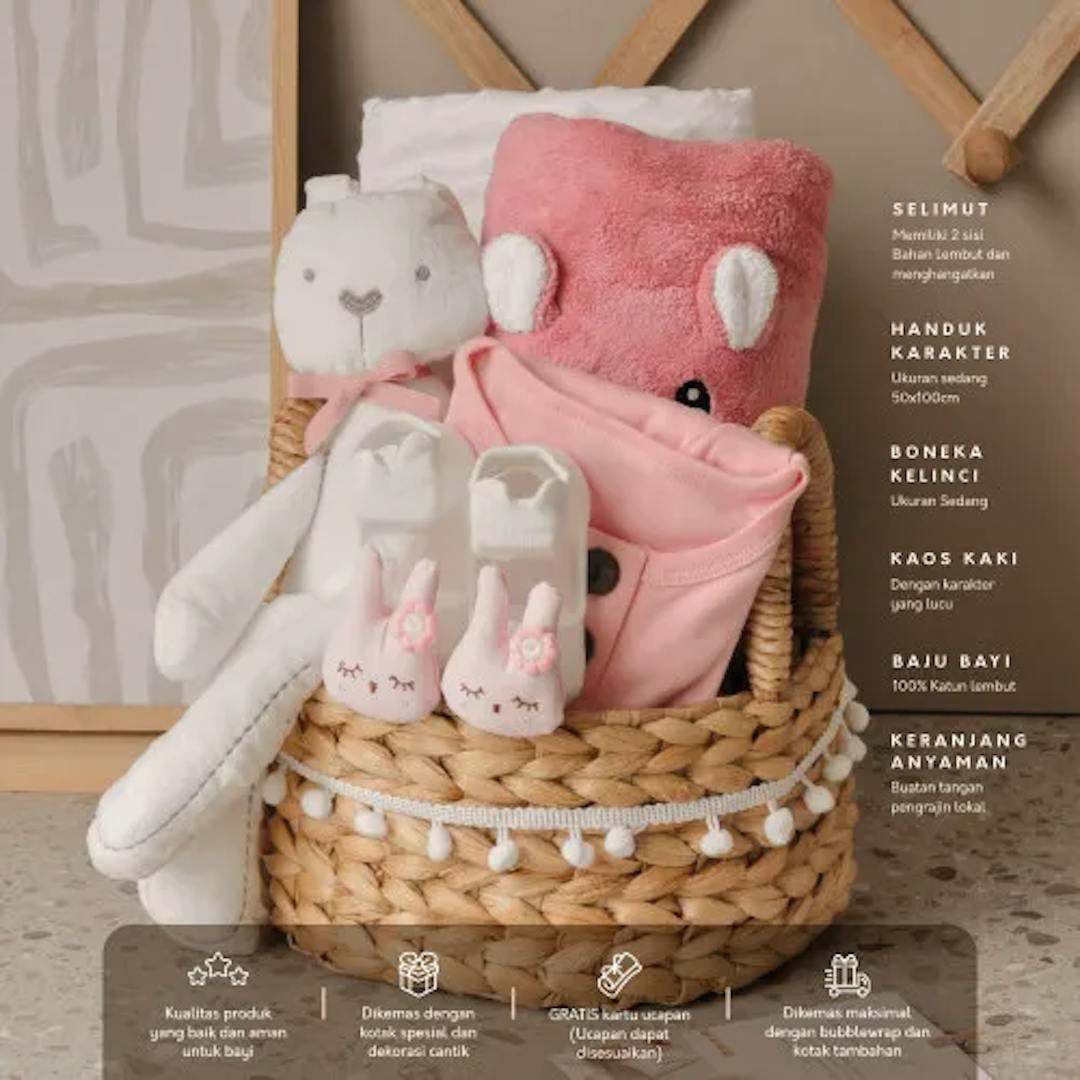 Newborn Hampers Gift Set Premium Pink