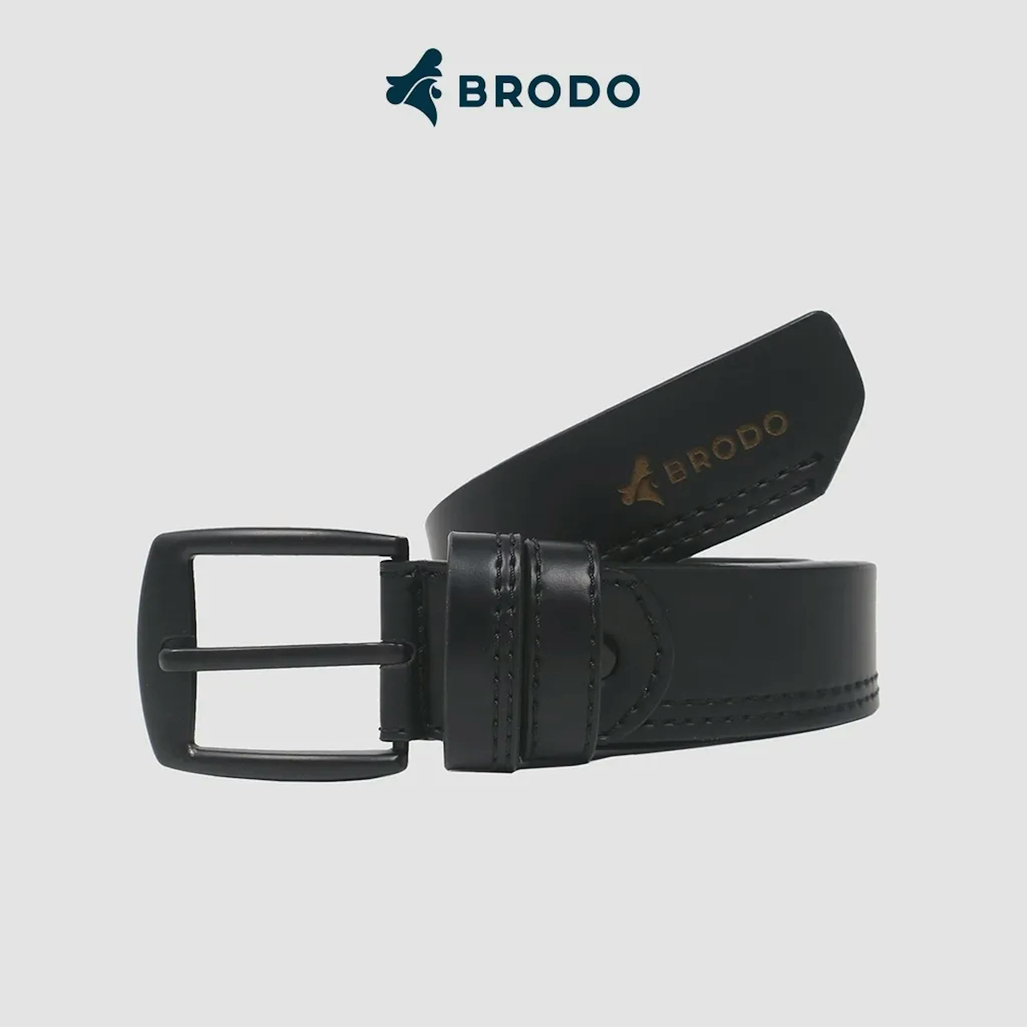 Sabuk hitam Brodo dengan buckle aluminium