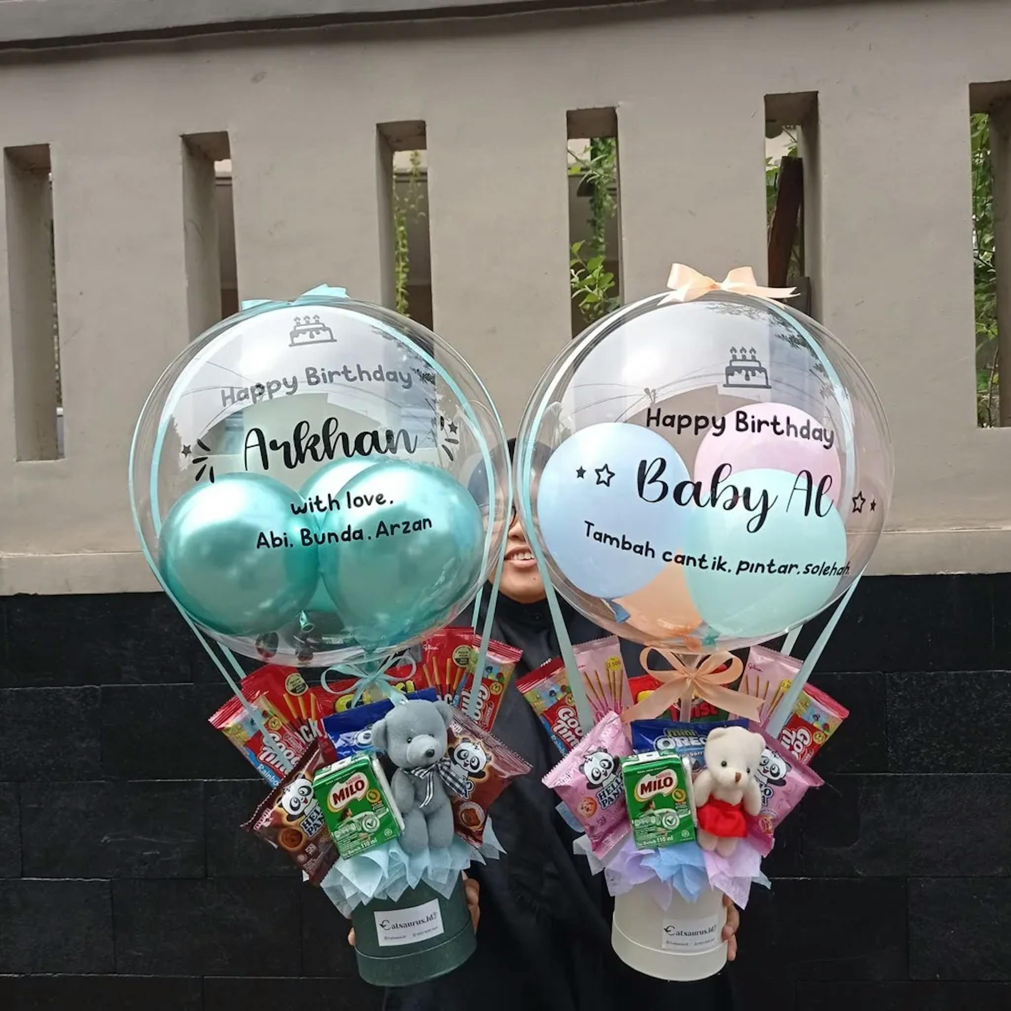 Catsaurus Buket Balon Snack untuk Hadiah Spesial