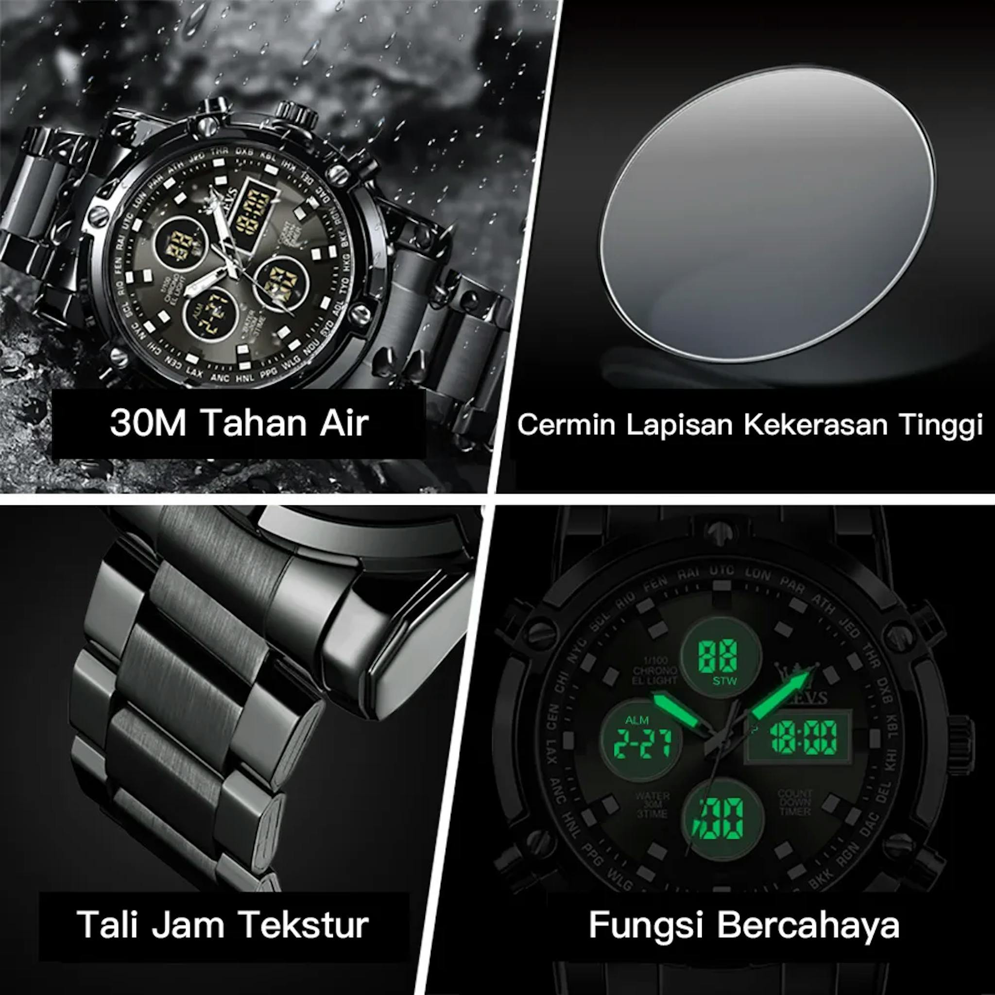 Jam Tangan OLEVS dengan Lensa Kaca Tahan Gores